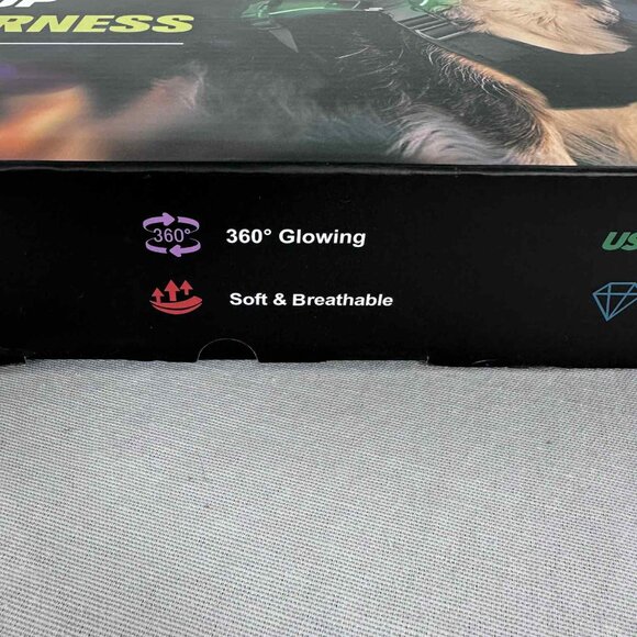 LED Rechargeable Dog Harness | Light-Up | USB Included | Fits Most Medium-Large - Picture 4 of 12